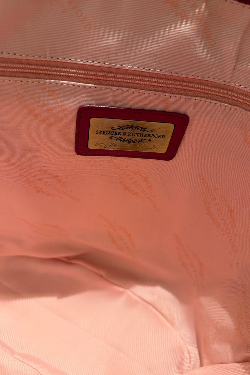 Spencer and Rutherford Delphi pleated pink tote bag