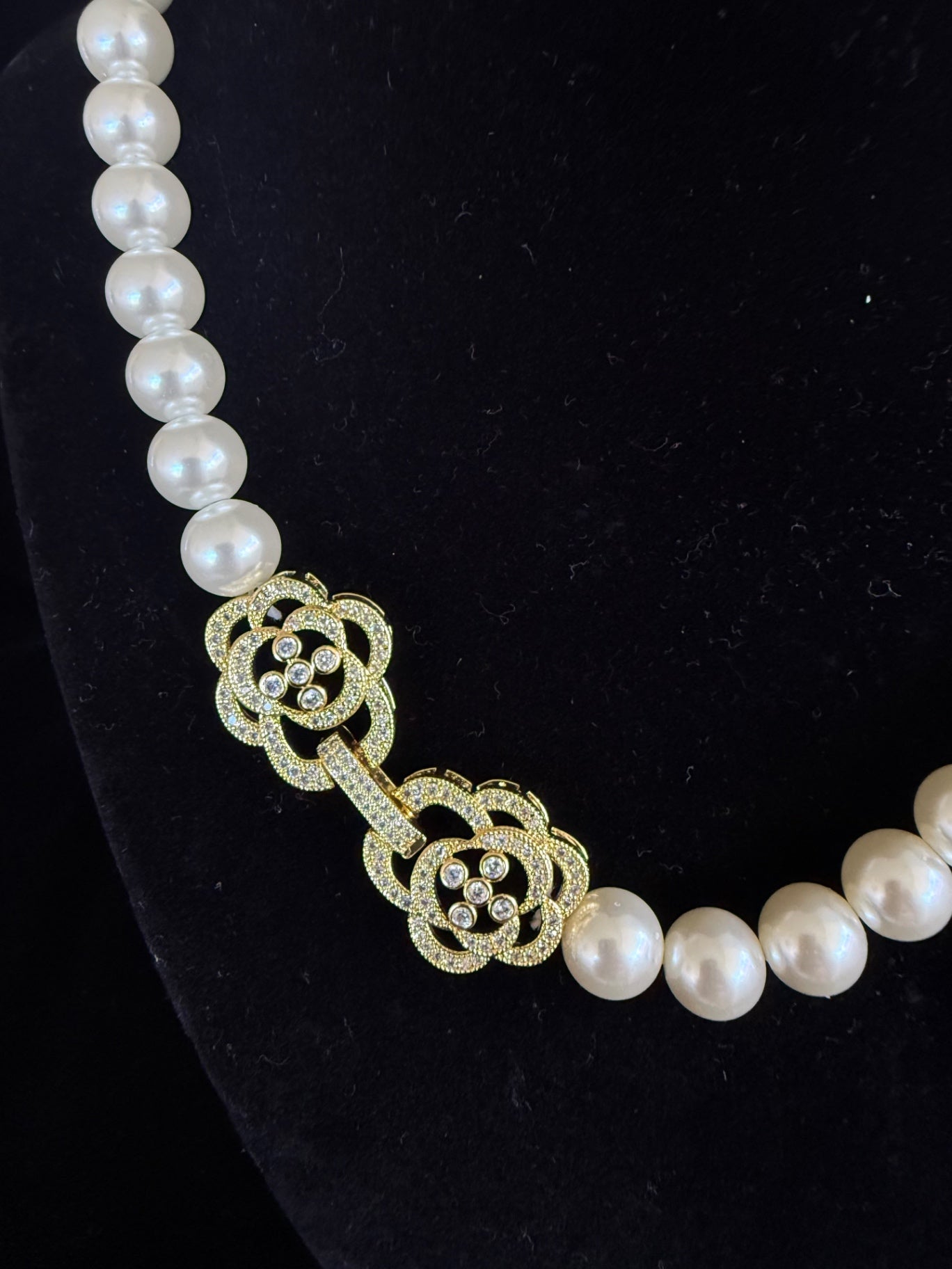 Camellia Pearl Necklace – Gold