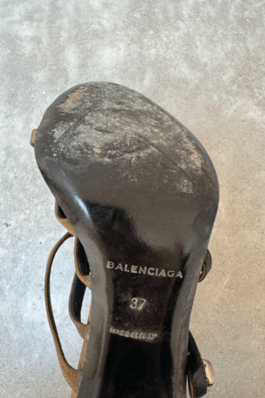 Balenciaga black brown heel 37