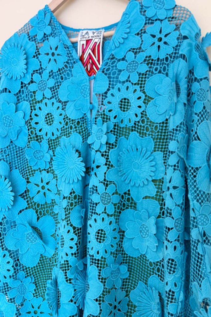 La Vie blue lace dress O/S