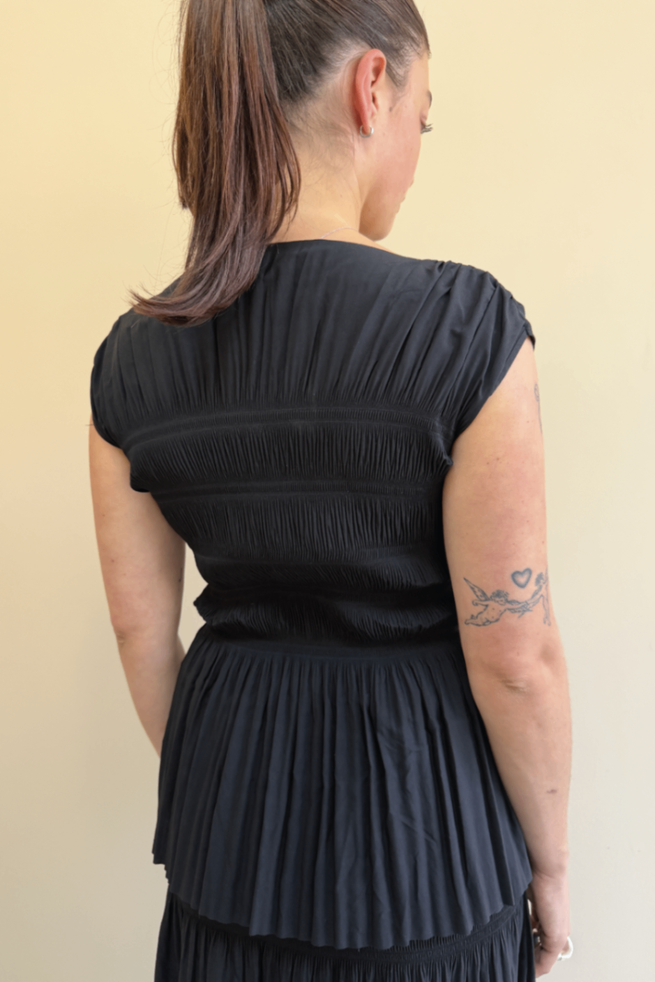 Toteme black gathered maxi dress XS