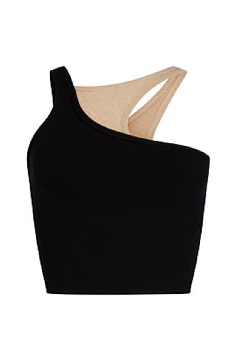 Nagnata knitted crop top beige black L
