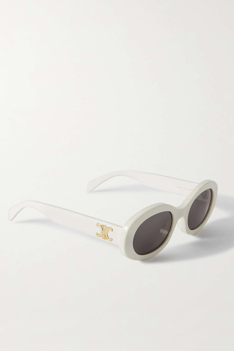 Celine Triomphe oval-frame acetate sunglasses
