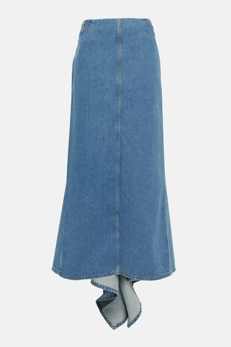 Magda Butrym draped denim maxi Skirt 26
