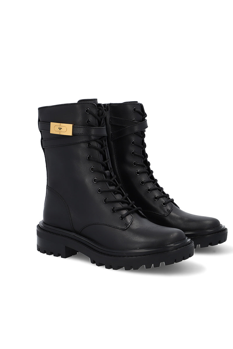 Tory Burch Hardware combat Calf Leather boot US9 RRP US$630