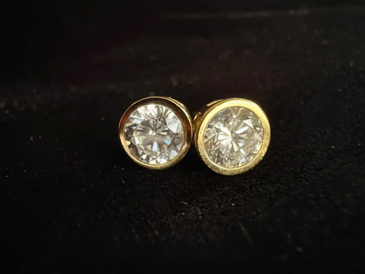 Quianey Gold Zirconia Studs