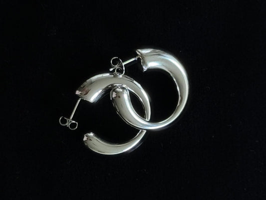 Quianey Puffy Silver Hoops