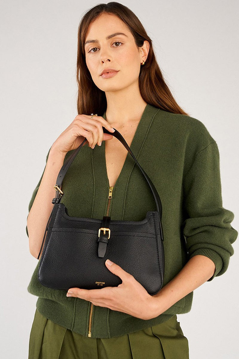 Oroton Dylan Baguette black handbag (new RRP $349)