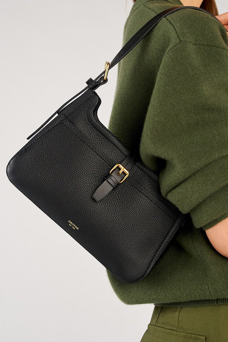 Oroton Dylan Baguette black handbag (new RRP $349)
