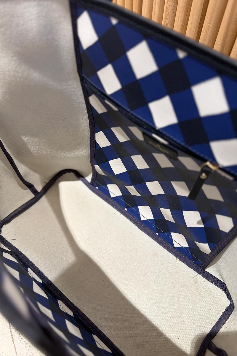 Kate Spade Blue white gingham tote
