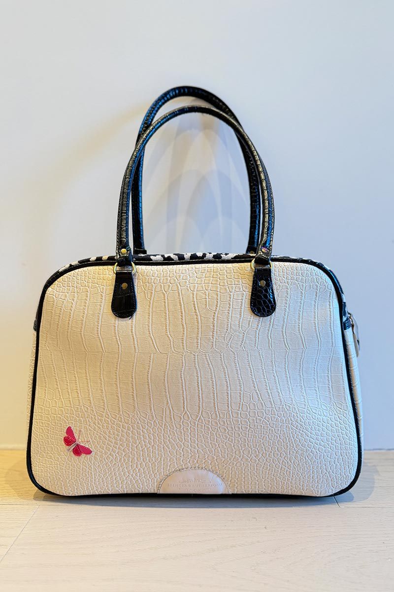 Spencer and Rutherford white butterfly tote bag