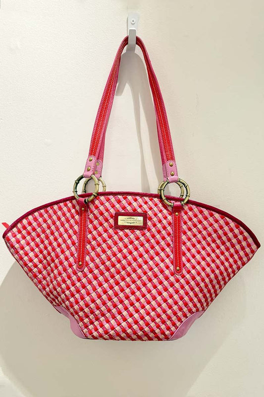 Spencer and Rutherford Delphi pleated pink tote bag