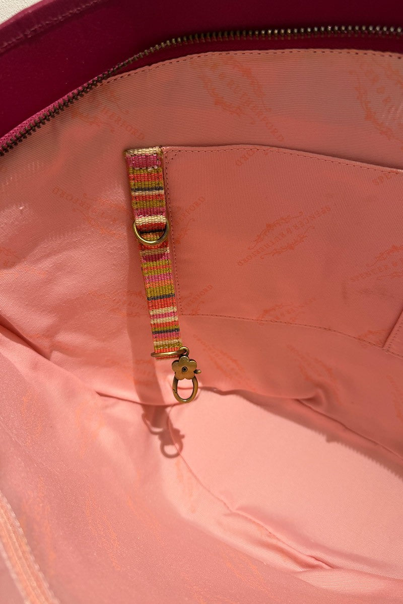 Spencer and Rutherford Delphi pleated pink tote bag