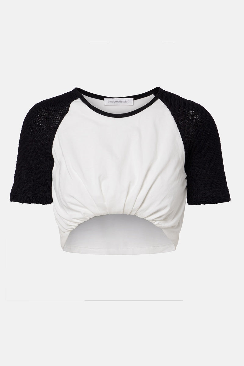 Christopher Esber tucked ringer jersey knit tee 10 NWT