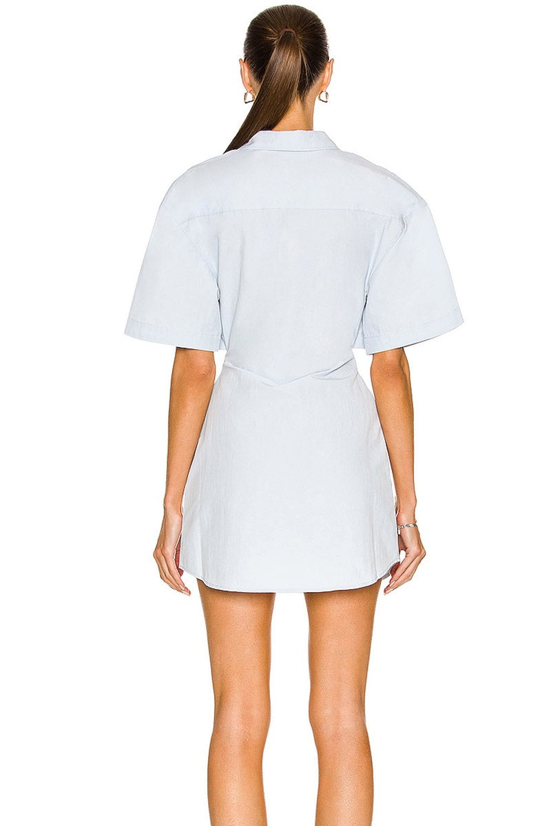 Jacquemus la Robe Arles light blue shirt dress 40 (RRP $853.2) NWT