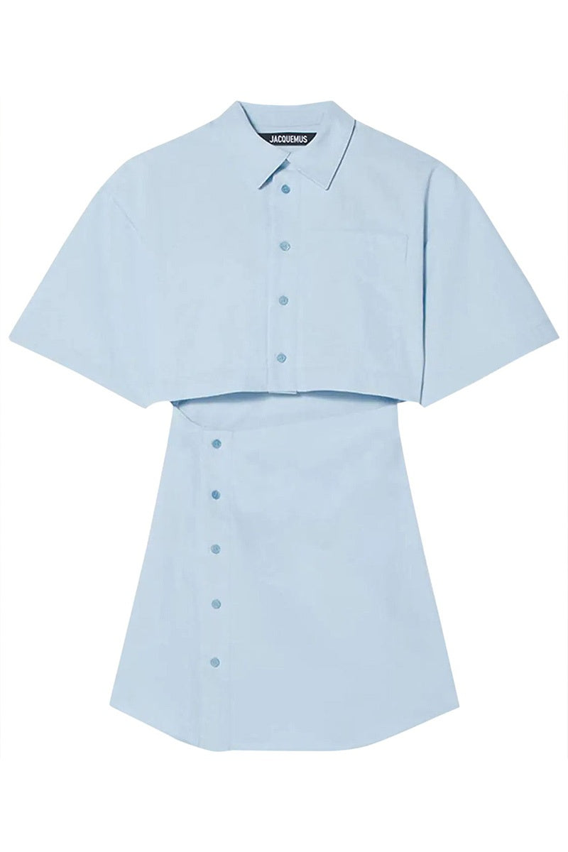Jacquemus la Robe Arles light blue shirt dress 40 (RRP $853.2) NWT