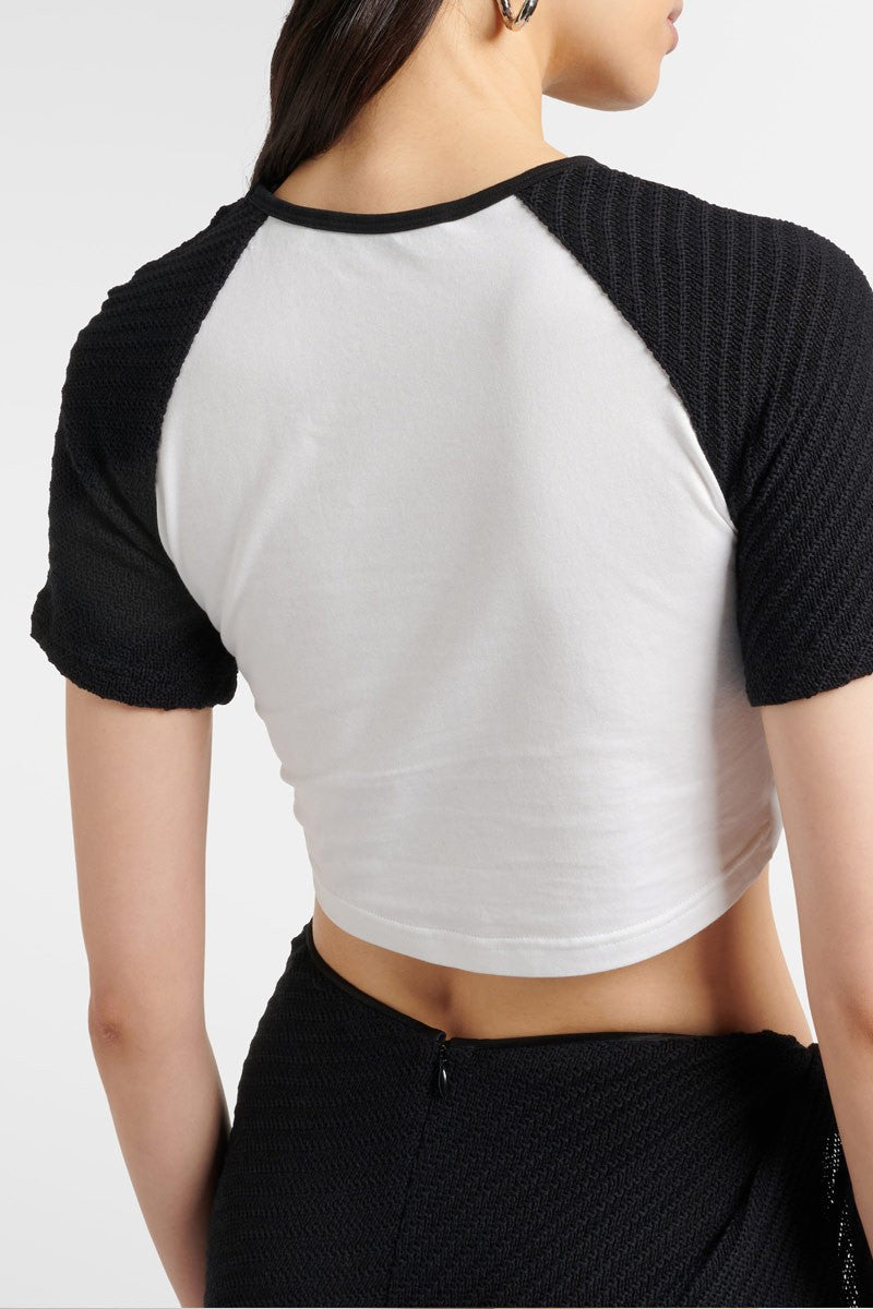 Christopher Esber tucked ringer jersey knit tee 10 NWT