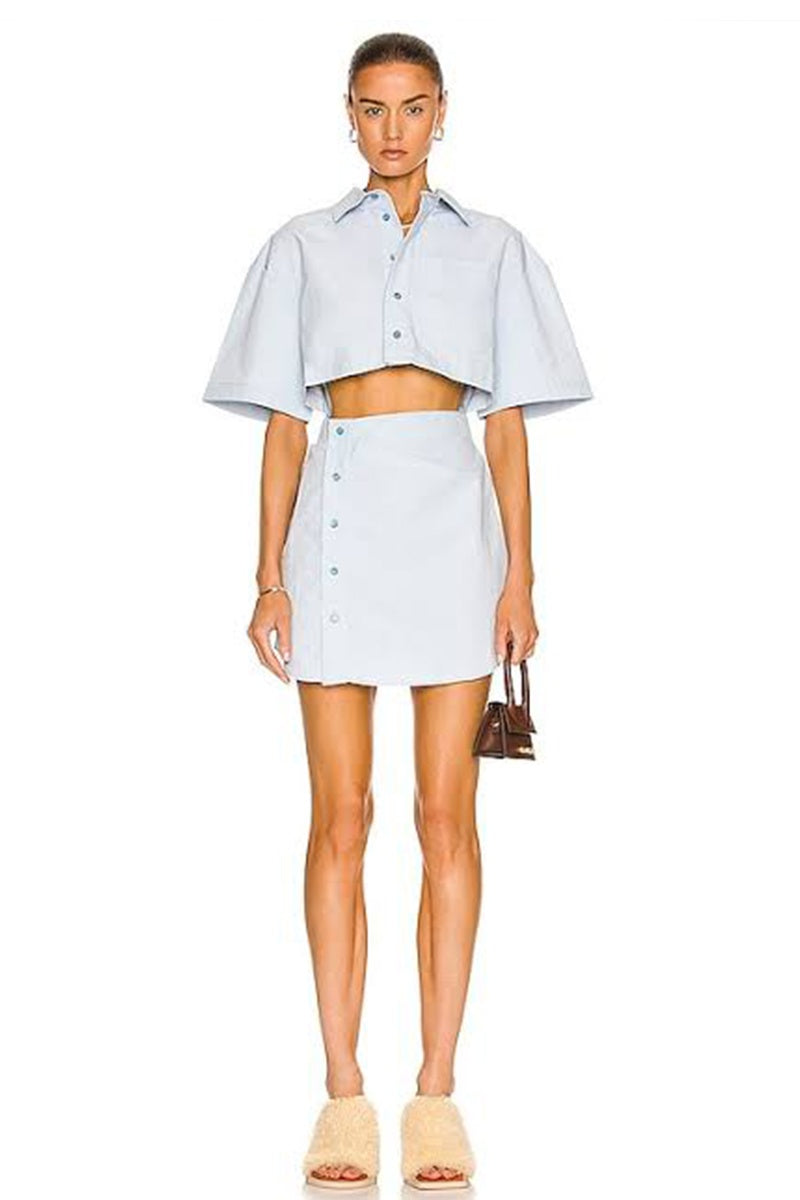 Jacquemus la Robe Arles light blue shirt dress 40 (RRP $853.2) NWT