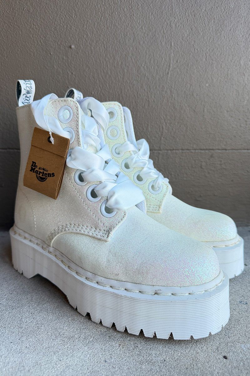 Dr Martins white Molly glitter boot (New with tags) 39