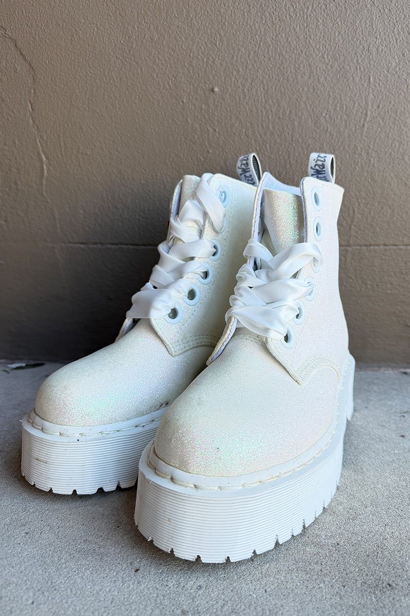 Dr Martins white Molly glitter boot (New with tags) 39
