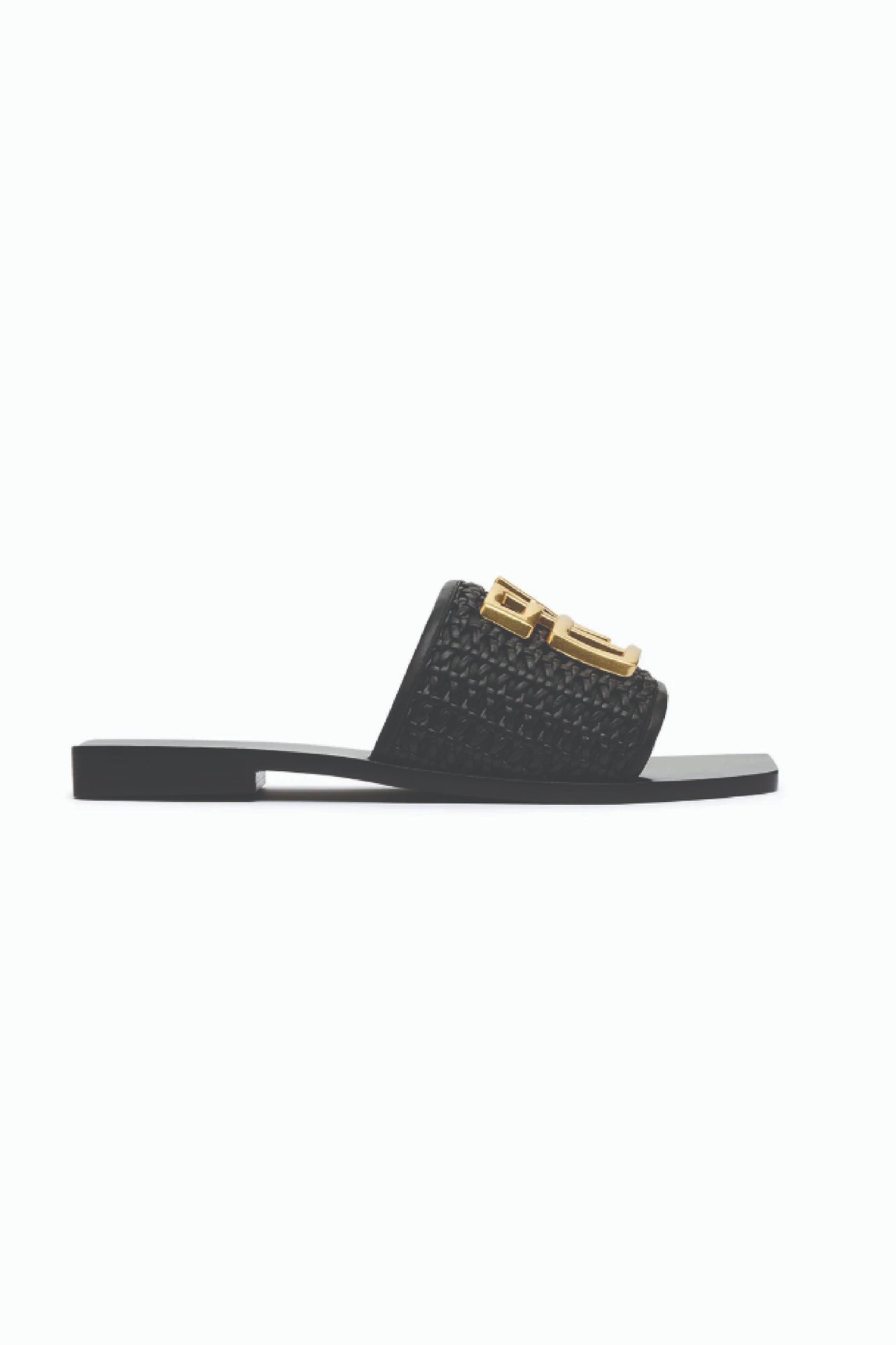 Aje black/gold woven slide 40