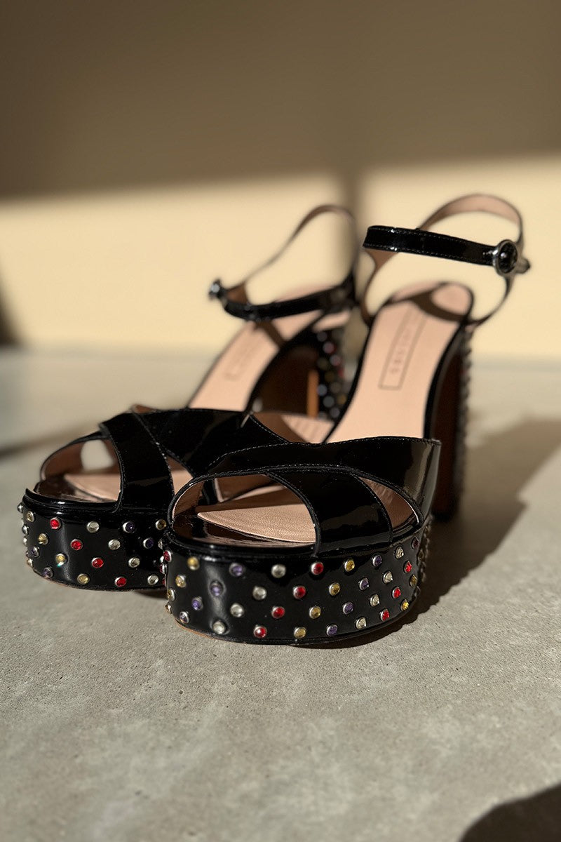 Marc Jacobs patent lust strass heeled sandals 40
