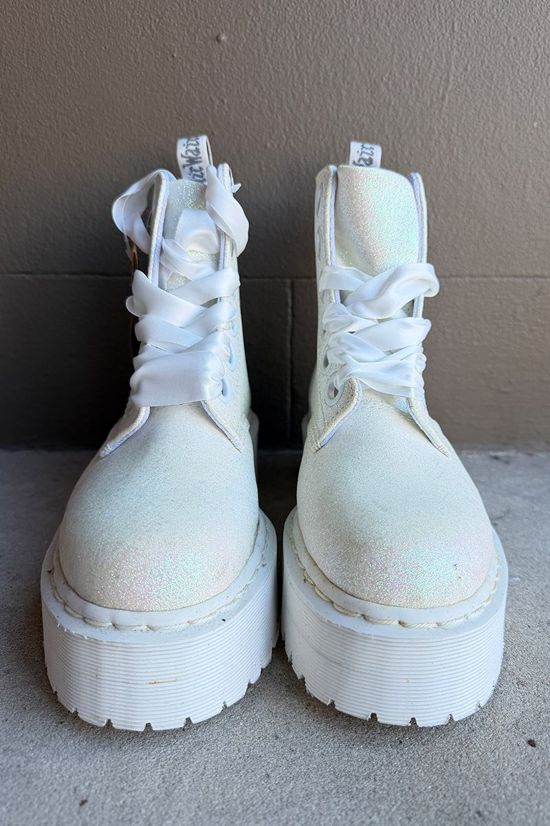 Dr Martins white Molly glitter boot (New with tags) 39