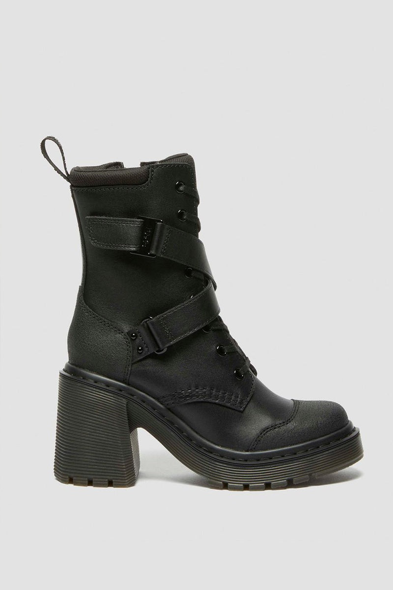 Dr Martin Chesney black platform calf high heel Boot 38