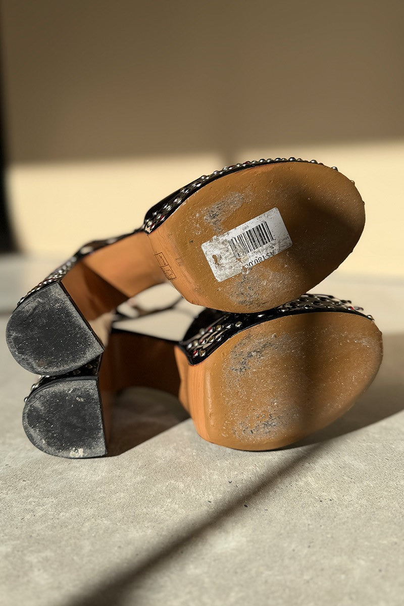Marc Jacobs patent lust strass heeled sandals 40