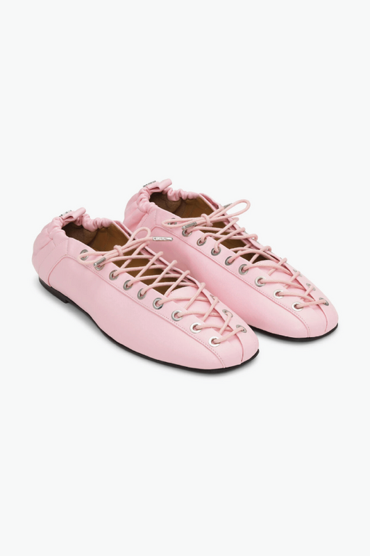 Ganni pink lace ballet flats 37