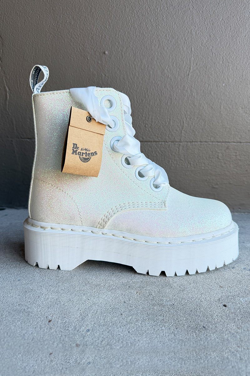 Dr Martins white Molly glitter boot (New with tags) 39