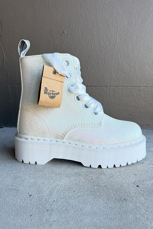 Dr Martins white Molly glitter boot (New with tags) 39