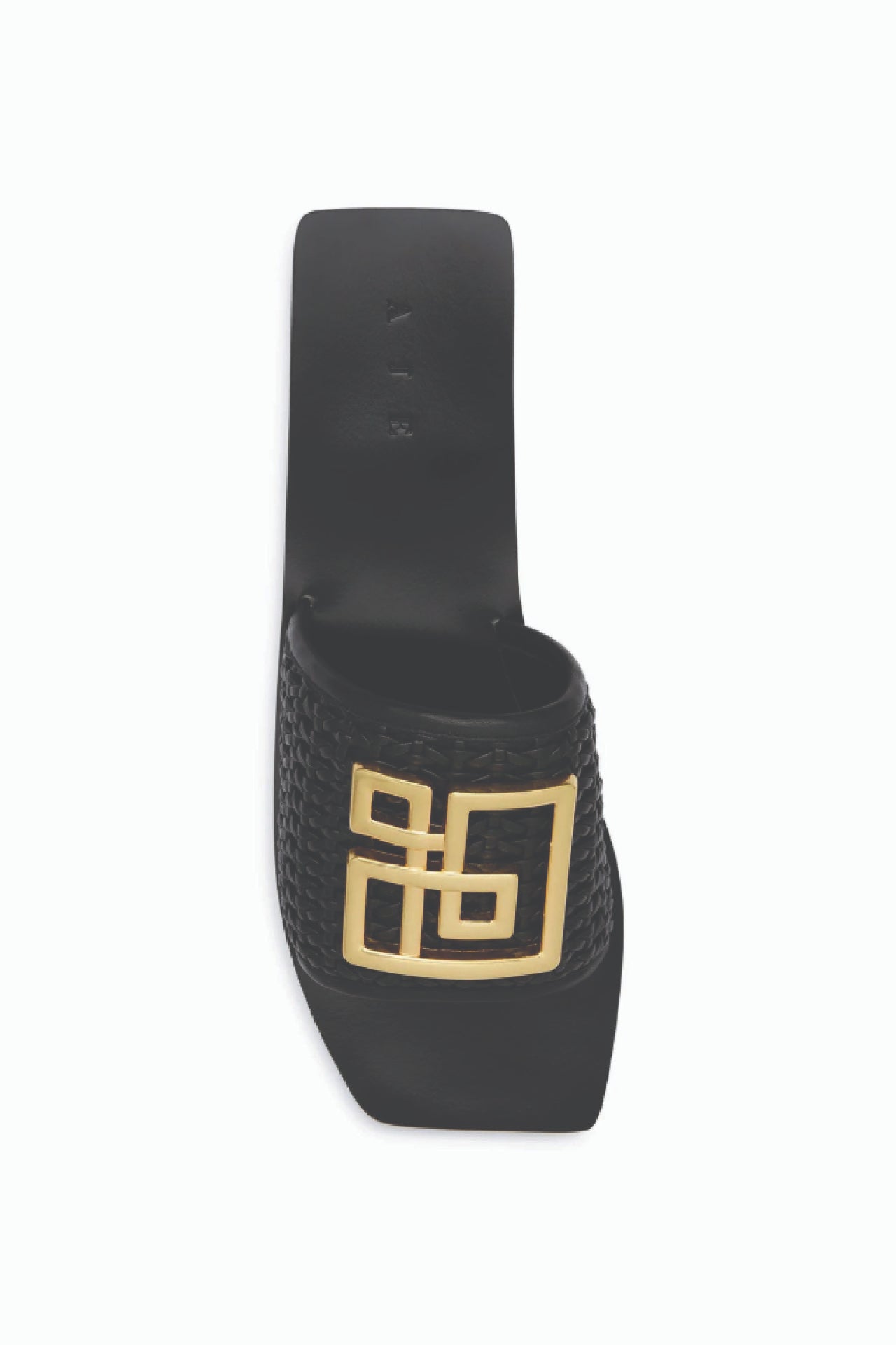 Aje black/gold woven slide 40