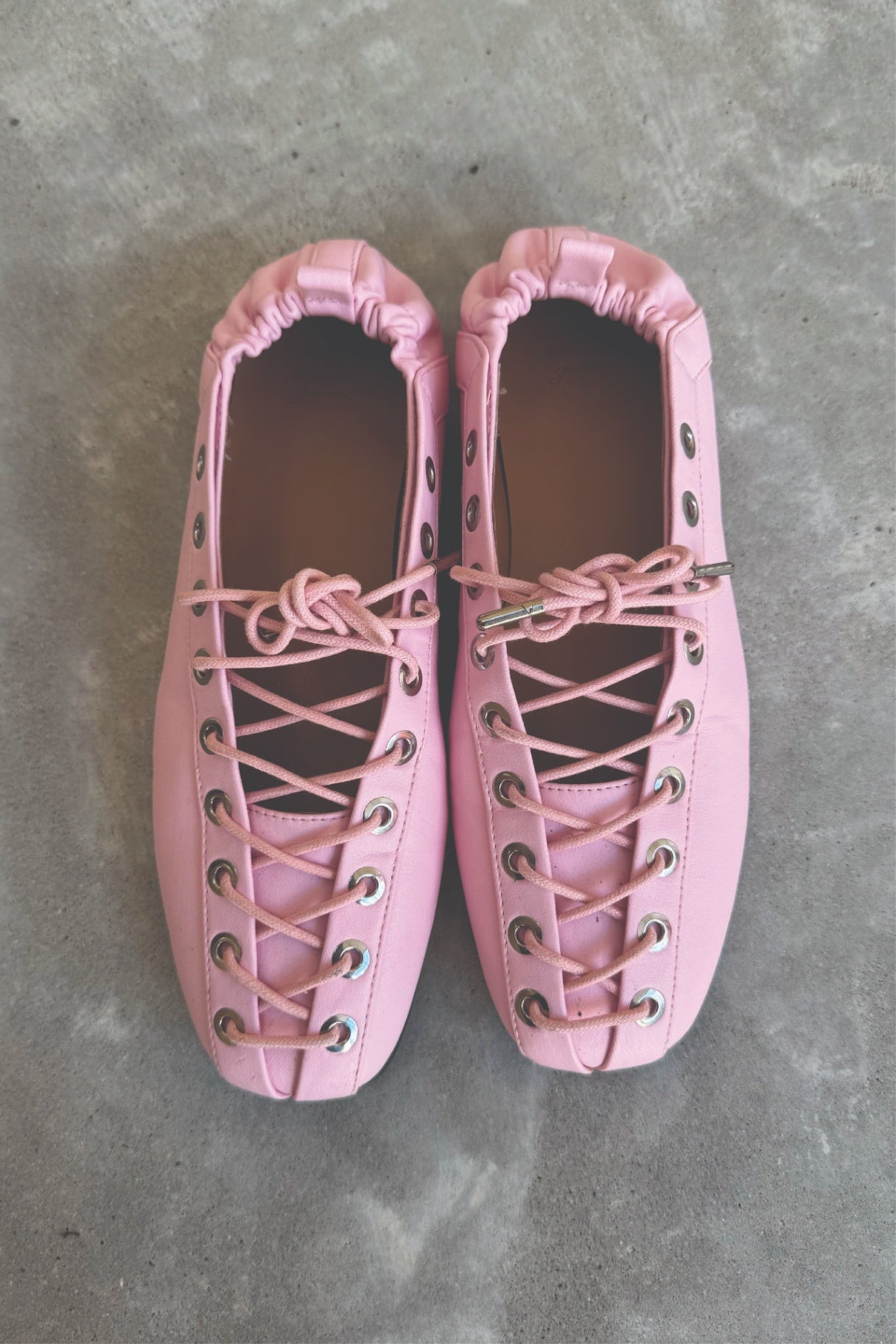 Ganni pink lace ballet flats 37