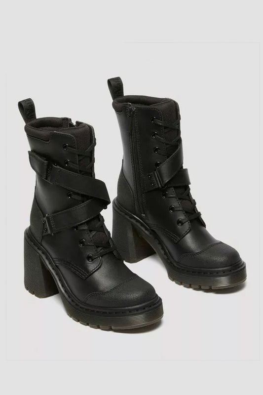 Dr Martin Chesney black platform calf high heel Boot 38