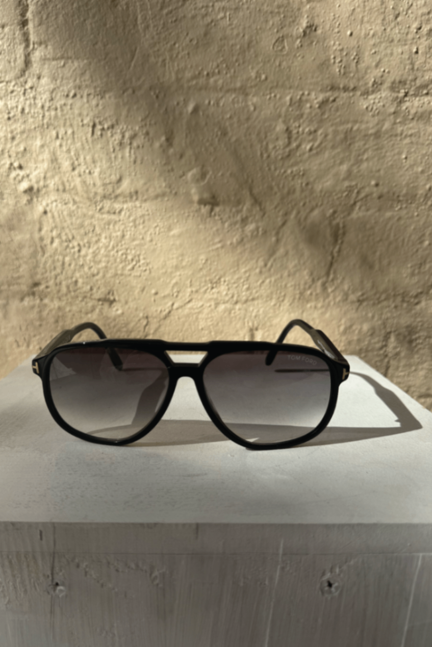 Tom Ford black pilot sunglasses
