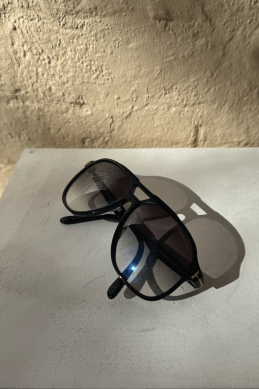Tom Ford black pilot sunglasses
