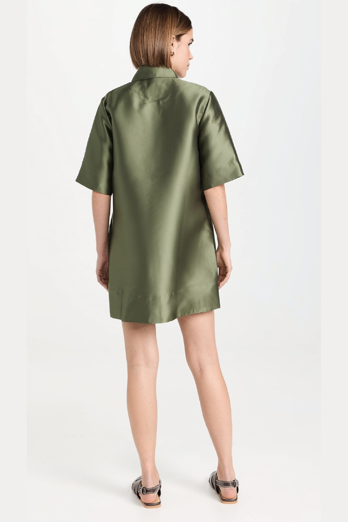Lee Mathews green silk tunic xl