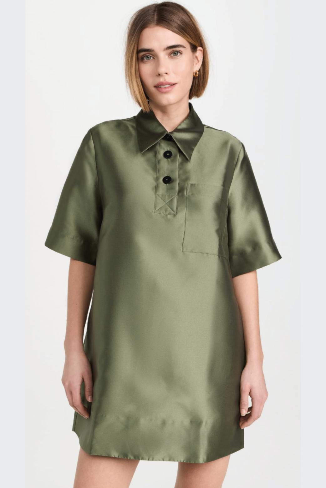 Lee Mathews green silk tunic xl
