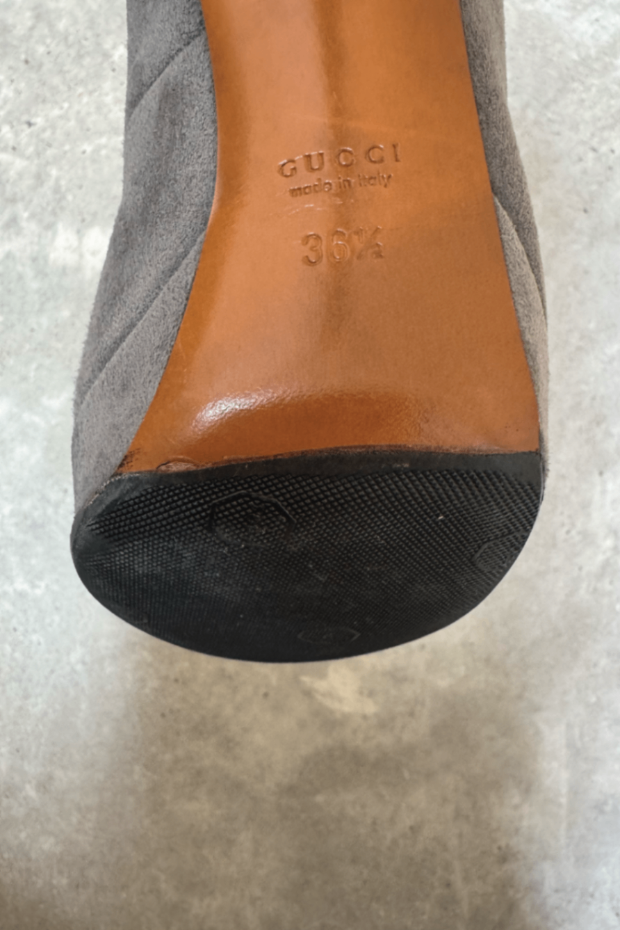 Gucci suede grey heel 36.5