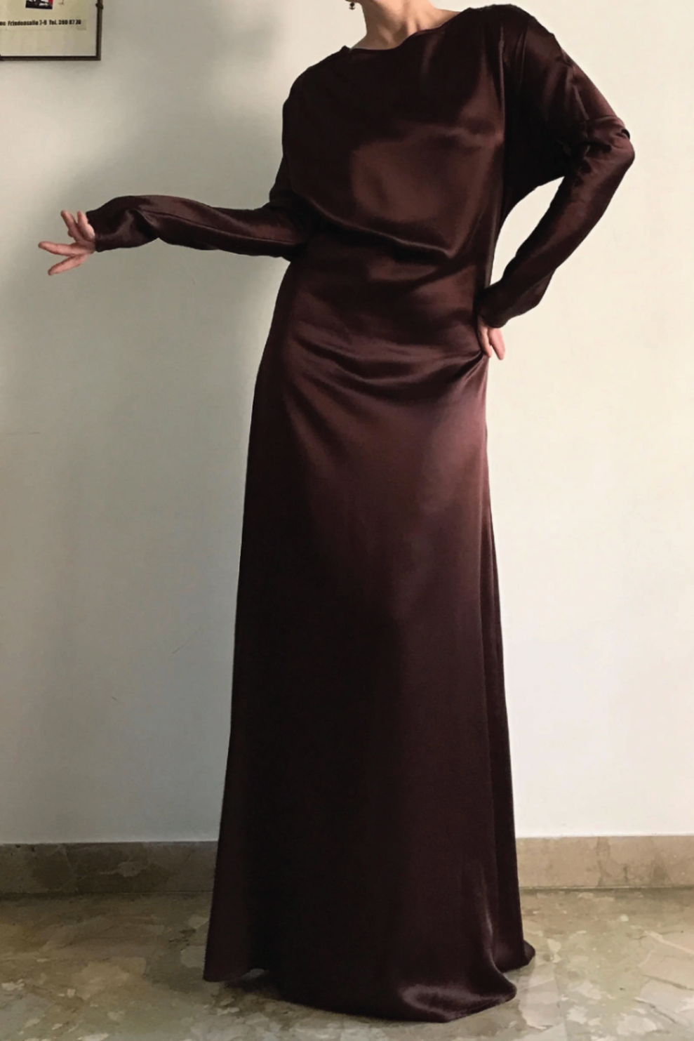 Albus Lumen brown maroon silk dress 6