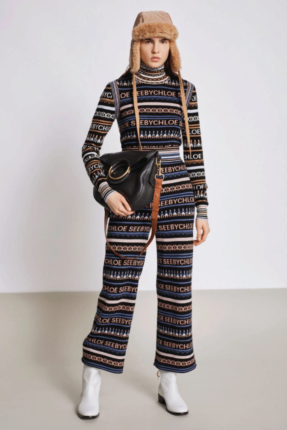 SeeByChloe turtleneck striped knit