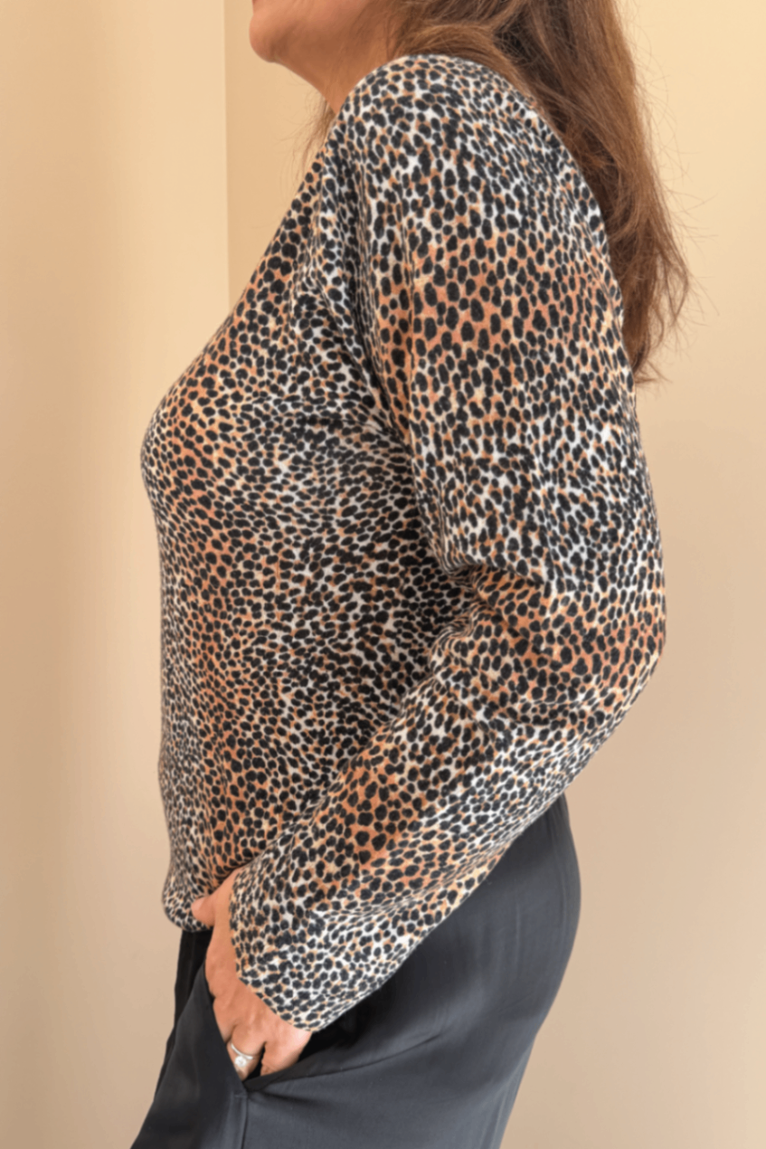 Equipment leopard wool jumper L