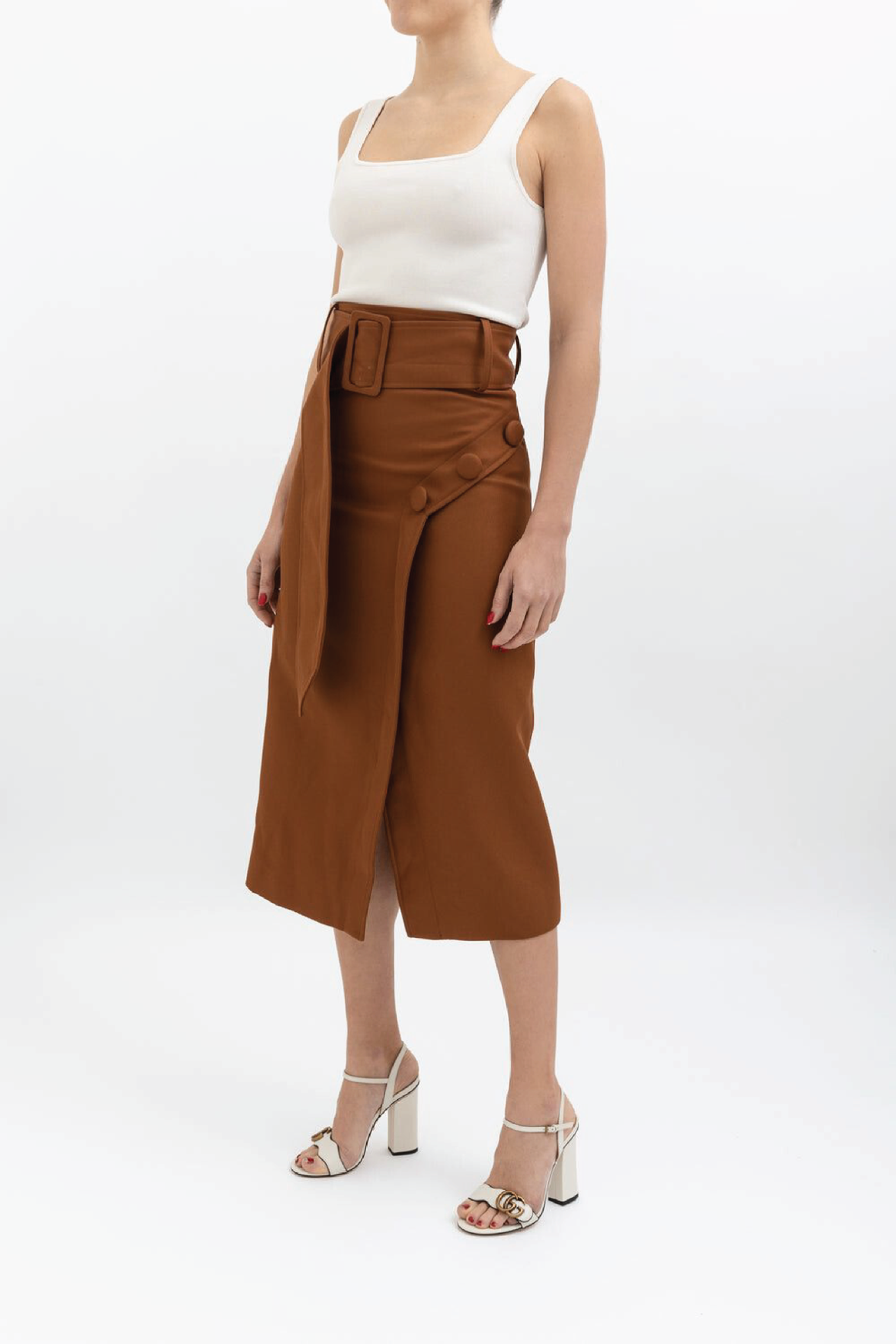 Camilla and Marc faith belted brown skirt 10