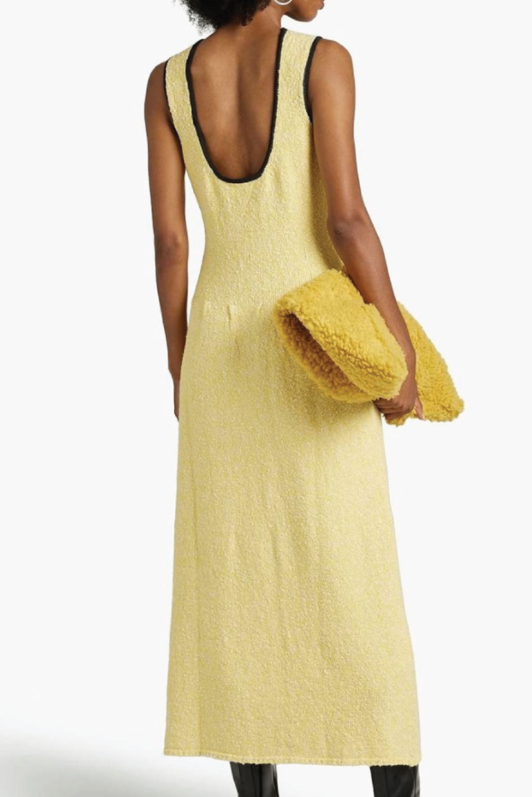 Ganni yellow tcotton tencel dress M