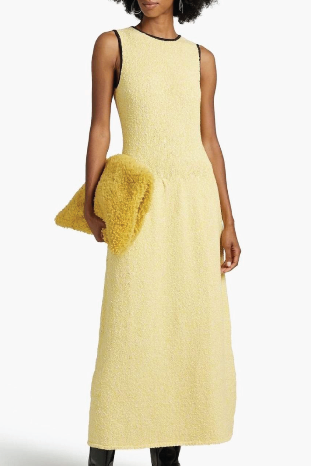 Ganni yellow tcotton tencel dress M