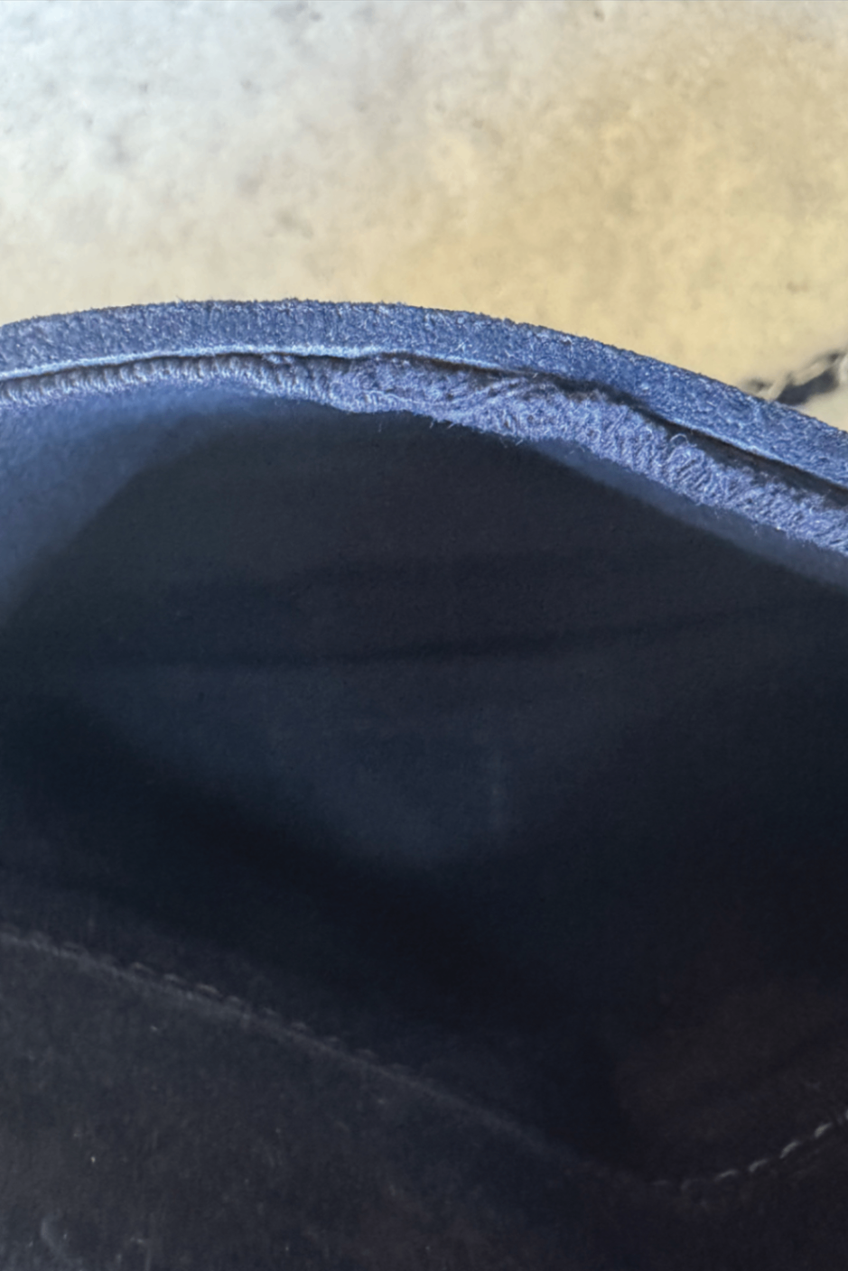 Zadig Voltaire navy suede  Rockclutch crossbody
