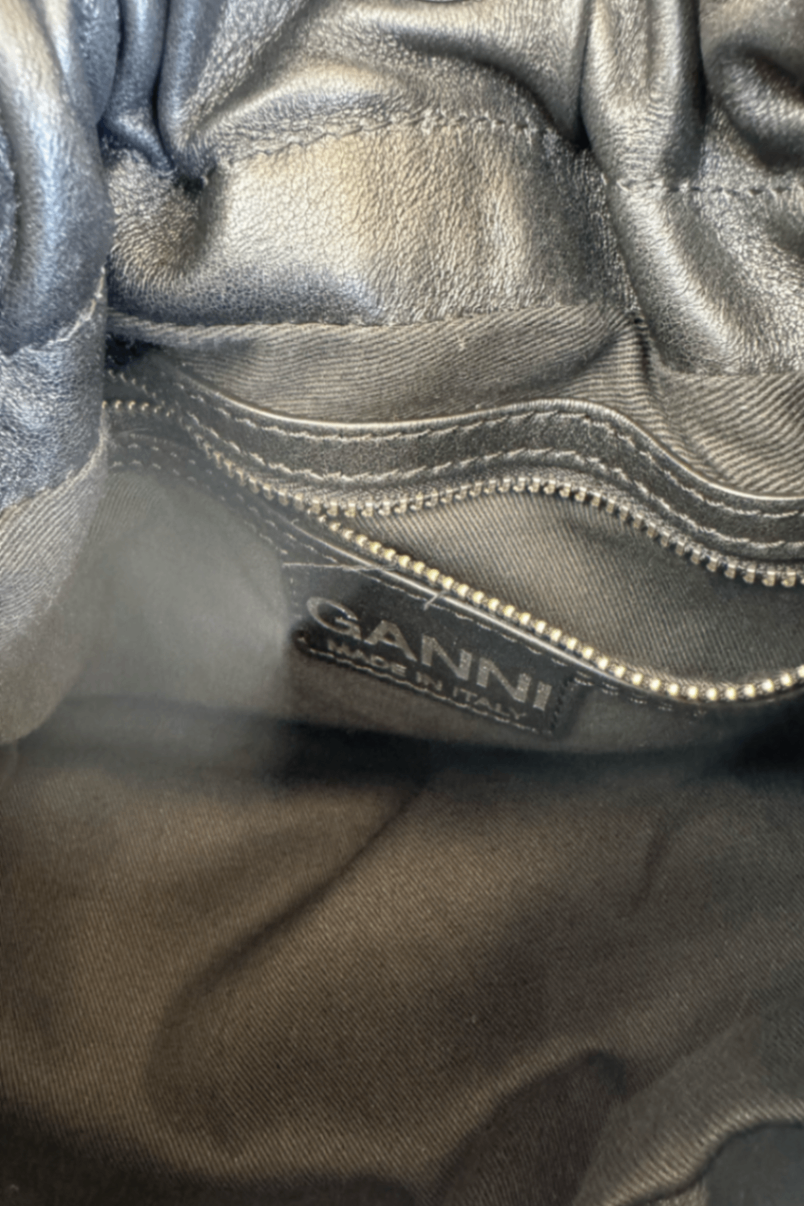 Ganni black bucket crossbody bag