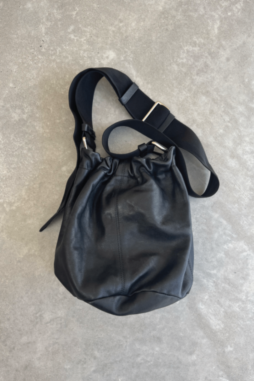 Ganni black bucket crossbody bag