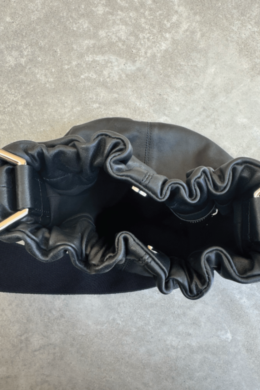 Ganni black bucket crossbody bag
